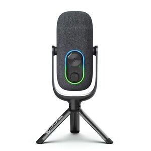 USB Desktop Microphone with RGB Ring - Black Fabric